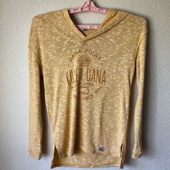 Yellow beach hoodie long sleeves, small - Picture 1 of 9
